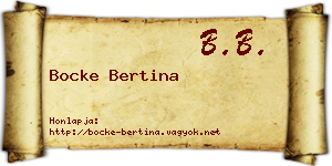Bocke Bertina névjegykártya